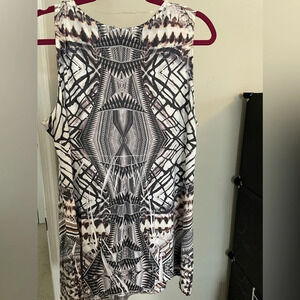 Apt9 sleeveless tank top. XL Soft  Silky. V-neck w/geometric designs & crystals